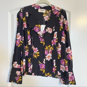 Zadig&Voltaire Silk Black Floral Print Blouse